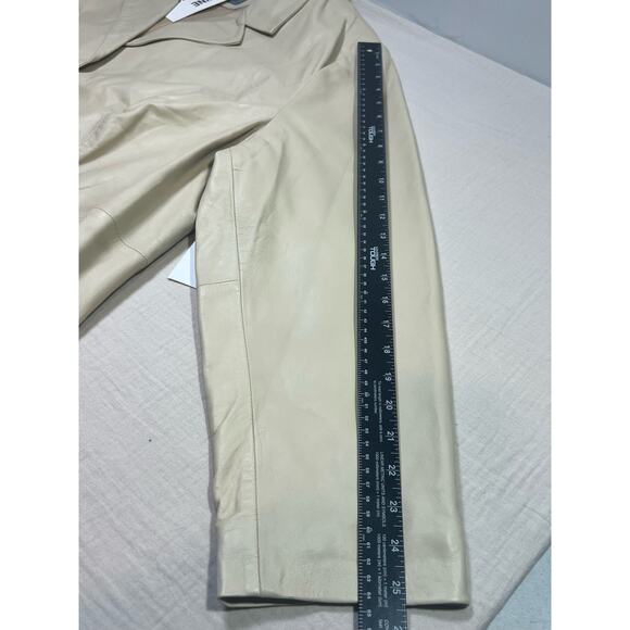 NWT Jessica London Leather Blazer Plus Size‎ 26W Beige 100% Genuine Leather - Picture 7 of 10